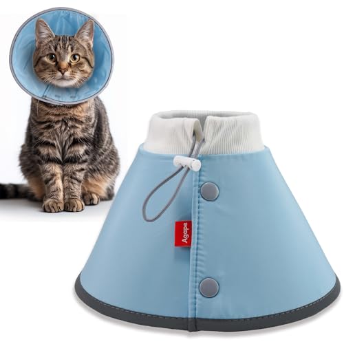 Image of Agape Soft Dog Cone for Small Dogs & Cats, Recovery Collar to Stop Licking | Comfy E-Collar Alternative for Puppies, Adjustable Cloth Cone After Surgery, Protective Neck Cone for Kittens, Washable