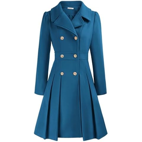 GRACE KARIN Teal Blue Trench Coat Cover