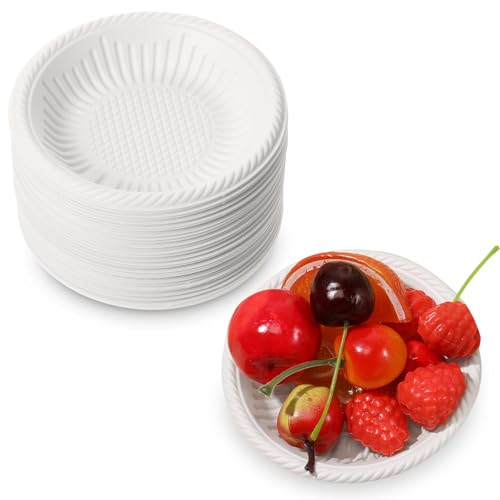 Irenare 50 Pack Small Paper Plates 4 Inch Disposable for Cake Dessert Appetizer