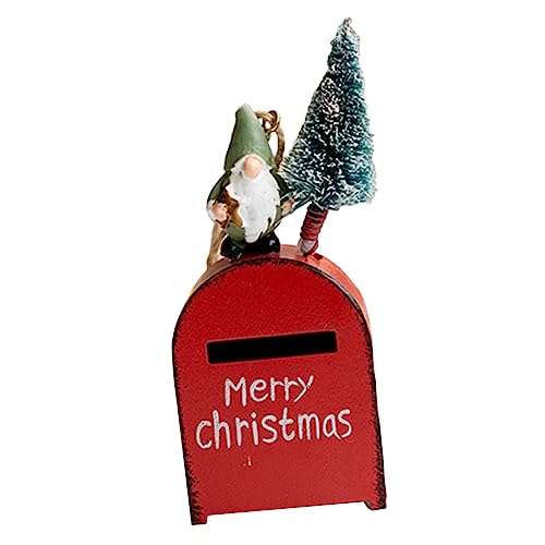 GOOHOCHY Christmas Iron Mailbox Decor Letters to Santa Mailbox Small Decorative Hanging Ornament