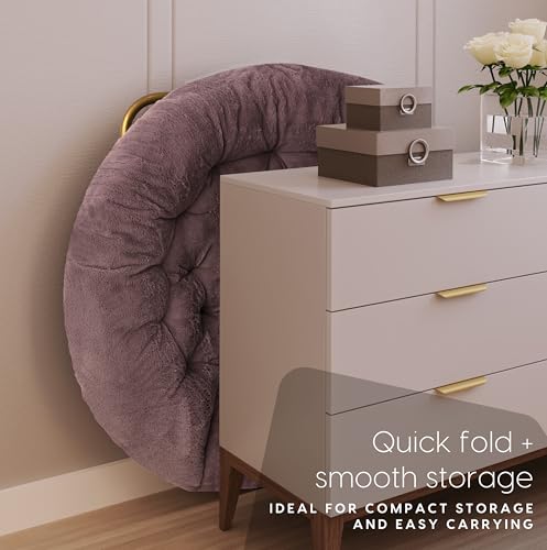 image for Milliard Saucer Chair For Adults, Teens & Kids, Purple, Faux Fur XL Ci