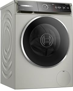 Bosch WGB2560X1, Serie 8, Smarte Waschmaschine, 1-10kg, 1600 UpM, Made in Germany, Maximale Energie- und Wasserersparnis, Fleckenautomatik, Iron Assist, Speed Perfect, Nachlegefunktion, Silber-inox