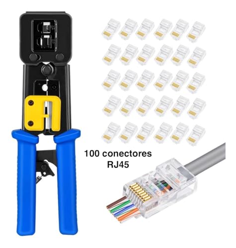 Alicate de Crimpar EZ Crimp Cabo de Rede + 100 Conectores RJ45