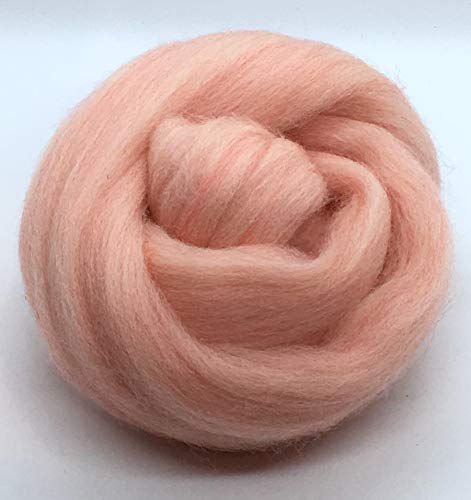 Pink Sands Merino Wool Top Roving Fiber for Spinning and Felting Crafts | 100% Australian Merino Wool | Easy to Use for Beginners and Advanced Crafters, (1 oz)
