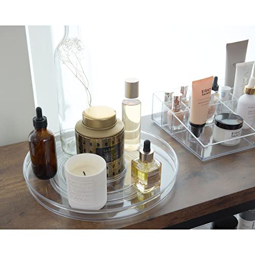 iDesign The Sarah Tanno Collection 11" Lazy Susan Spinning Cosmetic Organizer with Removable Cup, Clear/White by iDesign - Image 8