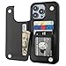 ONETOP Compatible with iPhone 15 Pro Max Wallet Case with Card Holder, PU Leather Kickstand Card Slots Case, Double Magnetic Clasp and Durable Shockproof Cover 6.7 Inch (Black)