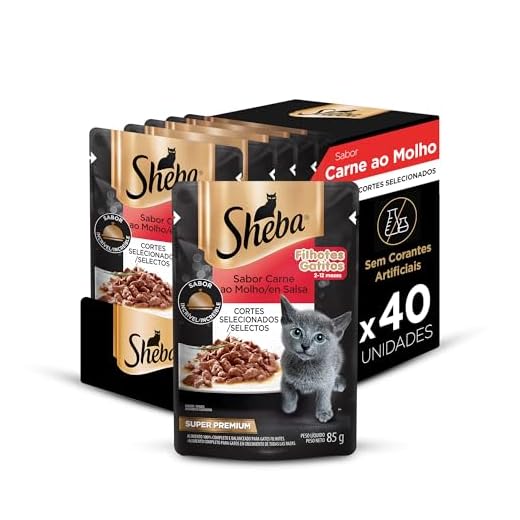 Pack Ração Úmida Sheba Sachê para Gatos Filhotes Sabor Carne ao Molho 85g - 40 unidades
