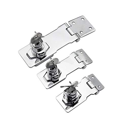 Vogueing Tool Door Hasp Lock, 1pc Lock Hasp with Key and Screw 90 Degrees Safety Knob Locking Lock for Locking Shed Doors Furniture Cabinet Boxes(105mm)
