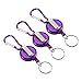 Sunicon 3PCS Fly Fishing Zinger Retractors, Fly Fishing Tool Nylon Cord Stopper Retractable Ring Reel Holder Key Chain for Fishing Climbing Hiking Outdoor Sports (Purple)