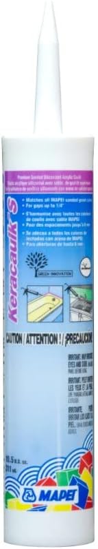Mapei Keracaulk S Premium, Paintable, Sanded, Siliconized Acrylic Caulk, Expertly Formulated to Match Grout Colors, 10 oz., 5047 Charcoal- Sanded