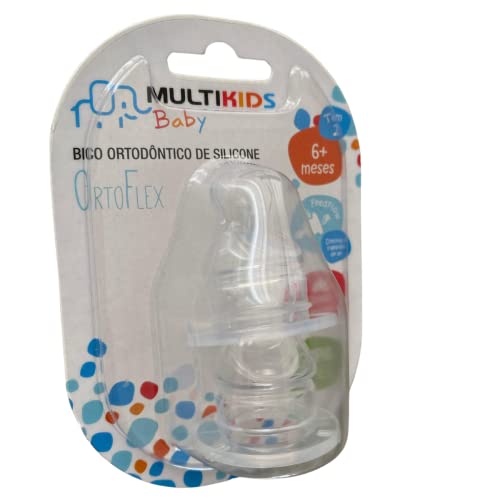 Bico de Silicone Ortoflex Tam 2 Fluxo Rápido 2 Unidades +6 meses Multikids Baby - BB124