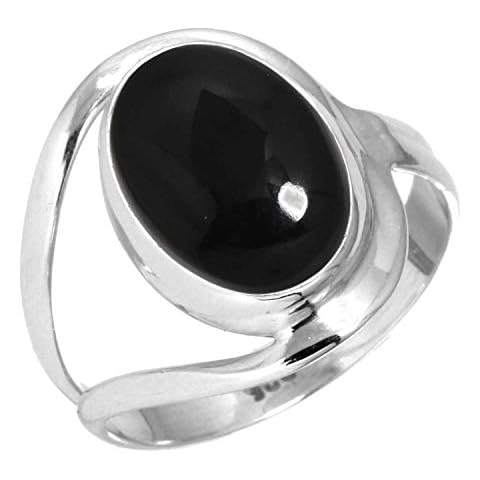 925 Sterling Silver Ring For Women - Teens, Real Black Onyx Gemstone Silver Ring Size Z+1, July Birthstone Boho Silver Ring Size Z+1, Easter Gift For Mom, Gemstone 925 Silver Jewellery Cover