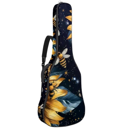 Housse guitare acoustique 109 cm imperméable Oxford avec motif tournesol
