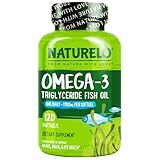 NATURELO Burpless Omega 3 Fish Oil Supplement - 1100mg Triglyceride Omega-3, EPA + DHA, Liquid Fish Oil for Heart, Eye, Brain, Joint Health - 120 Softgels, 4 Months Supply