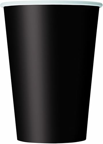 Miniatura 3 de Vasos de papel negro sólido, 12 onzas (paquete de 10), vasos desechables, perfectos para fiestas, eventos y reuniones
