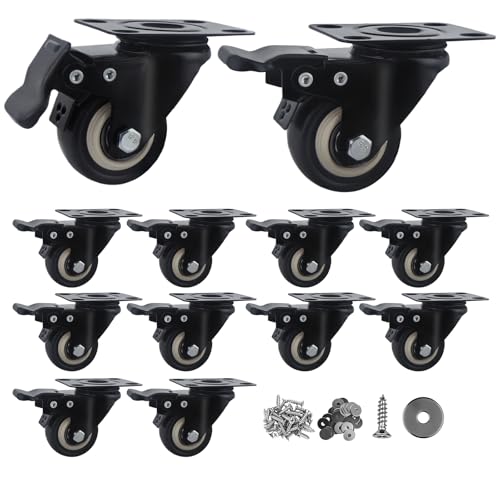 Roulettes robustes de 5,1 cm avec frein et blocage silencieux 362 kg