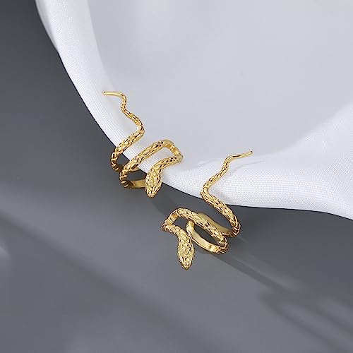 Reffeer Solid 925 Sterling Silver Snake Cuff Earrings Wraps for Women Teens Snake Crawler Cuff Earrings No Piercing4