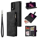 LBYZCASE T-Mobile Revvl V+ 5G Case,Revvl V Plus 5G Wallet Case,Folio Flip Zipper Pocket Wrist Strap...