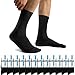 Falechay Socken Herren 24 Paar Sportsocken Herrensocken Classic Schwarz Baumwollsocken Atmungsaktive 43-46