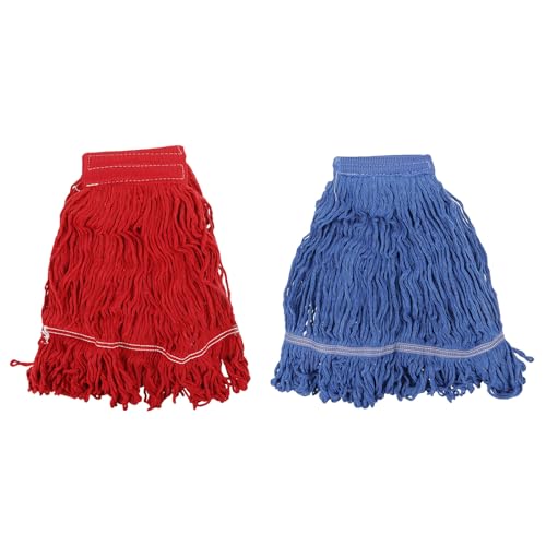 VILLFUL 2pcs Industrial Mop Heads: Heavy Duty Headband String Mop Refills | 43x40x4cm Safe and Effective On All Floor Types | Use for Or Dusting