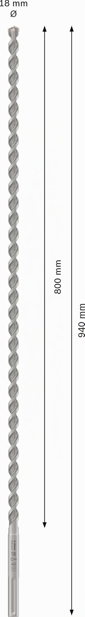 Bosch 1x Foret PRO SDS max-4 (pour Béton armé, Bloc de construction en béton, Ø 18,00 mm, Professional Accessoire Marteau burineur)
