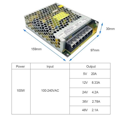 Alimentation à découpage SMPS 100W à sortie unique et boîtier profilé mince - 8