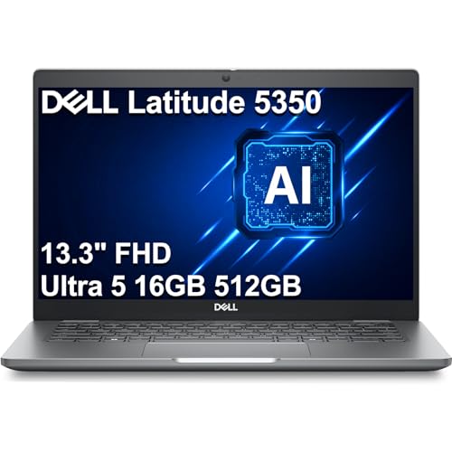 Dell Latitude 5000 5350 Business AI PC Laptop (13.3' FHD Anti-Glare, Intel 12-Core Ultra 5 125U ( i7-1355U), 16GB DDR5 RAM, 512GB SSD), Backlit, 1080p Webcam, 2X Thunderbolt 4, HDMI, Win 11 Pro