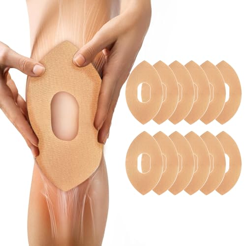XFSRG Kinesio Tape per Ginocchio 12 Pezzi Cerotti Kinesiologici Pre Tagliati Taping Elastico per Stabilità Sollievo dal Dolore e Prevenzione Infortuni (Colore pelle)