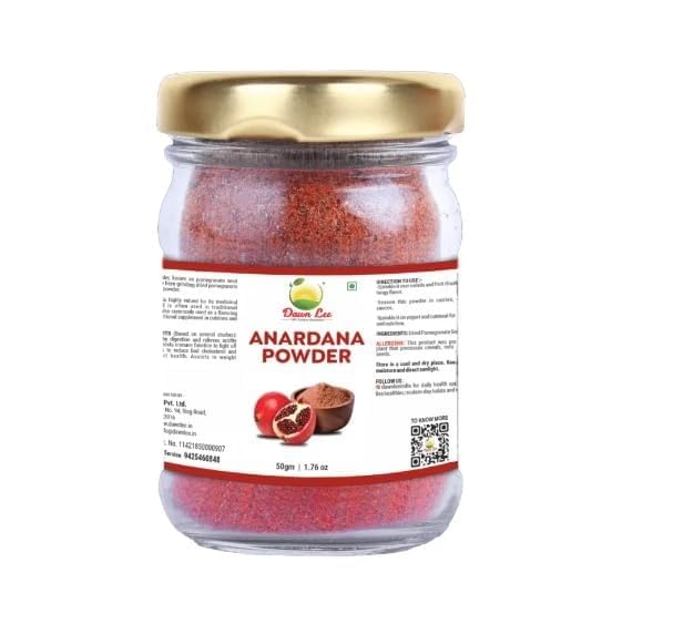 Dawn Lee Anardana Powder Dried Pomegranate Powder Churan Relieves Acidity Promotes Health Digestion Reduce Bad Cholesterol - 50 Gram