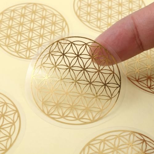 Nivofu 120 Pièces Autocollants Fleur de Vie Dorés, 5cm Décor Énergétique