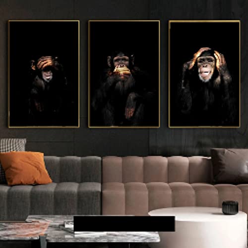 Toile peinture 3 singes triptyque pour moderniser votre déco