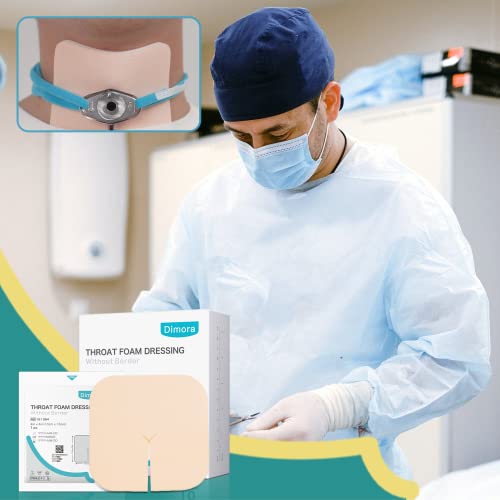 Dimora Fenestrated Foam Dressing, Non-Adhesive Tracheo Pads 4"X4" 10 Packs, Hydrophilic Highly Absorbent Soft Wound Dressings, Secure Tubes And Absorb Leakage #TOP2