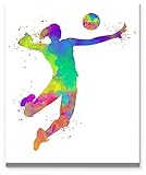 Volleyball Gift for Teen Girl Sport Abstract Wall Art, 11x14 Ideal Gift for Volleyball Player, Coach