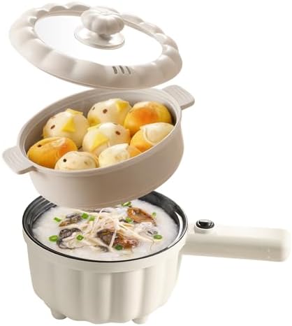 Pot à chaud électrique de 2 l avec cuiseur vapeur, hotpot, mini c...