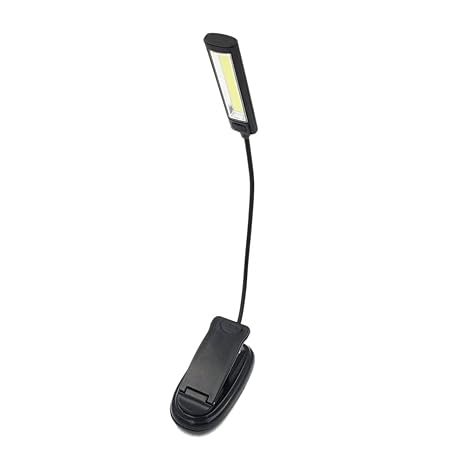 Docooler Clip On Light Lamp, Book Reading LED Light Battery Powered Flexible Arm Stand Lamp