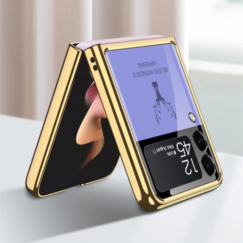 Capa para Samsung Galaxy Z Flip 3, moldura ultrafina de vidro temperado galvanizado Z Flip3 capa pro