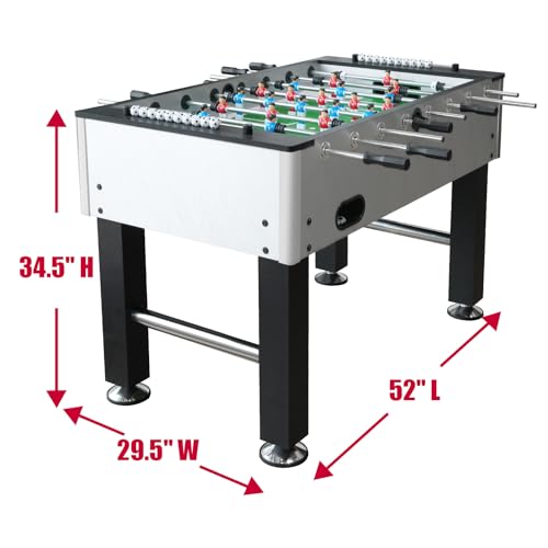 Seydrey 55\" Competition Sized Foosball Table, Arcade Table Soccer for Home with Leg Levelers & Heavy-Duty Legs, Perfect for Adults, Kids(Grey) (Grey) (Grey) - Thumbnail 2