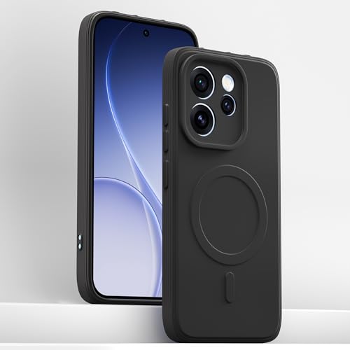 Image of Pikkme Back Cover for Oppo Reno15 Pro 5G Soft Matte Silicone Mag-Safe Design (Mag-Safe Not Support) Camera Protection | Slim Fit Bumper Cover (Black)