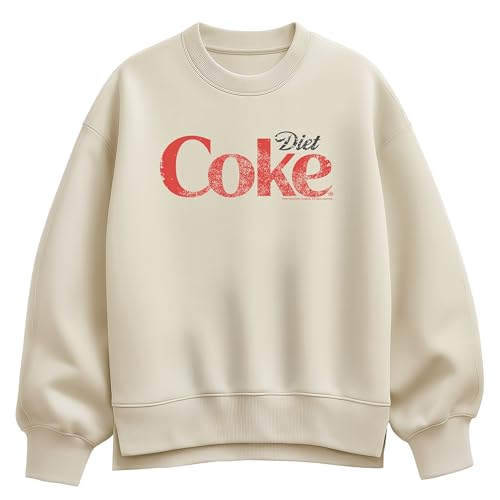 HYBRID APPAREL Coca-Cola - Diet Coke Logo - Ladies Oversized Fleece Crew Sweatshirt - Size Medium