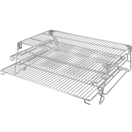 Jerky Racks for Traeger Smoker Pro 575 22 34 Grilling Cooling Warming Rack for Pit Boss 21 Depth Barrel Pellet Grill Pitboss Austin XL Parts 3 Tiered Stainless Steel Seasoning Smoking BBQ Accessories