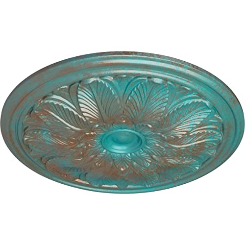 Image of Ekena Millwork CM22BOCGS Bordeaux Ceiling Medallion, Copper Green Patina