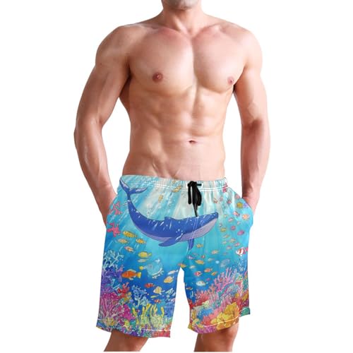 Short de bain respirant Some Whale pour homme décontracté