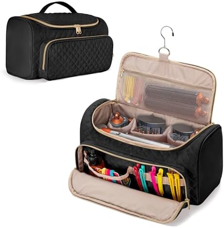Fasrom Travel Carrying Case Compatible with Dyson Airwrap Muilti Styler Complete and Attachments, Travel Storage Bag for Airwrap Styler and Hair Accessories, Black (Patent Design)
