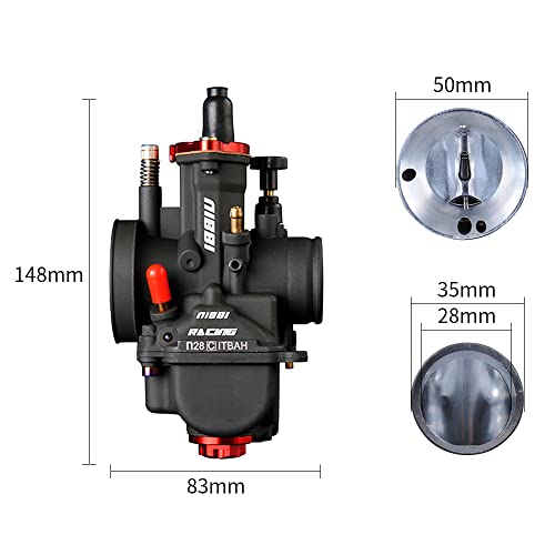 Image of NIBBI Carburetor PWK28 fit Motorcycle Engine with 28mm Carb Jets for DirtBike MiniBike Pit Bike GY6 ATV