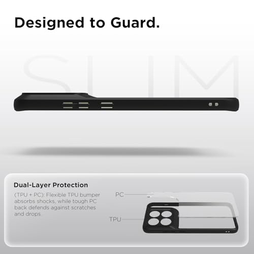 Image of RIGGEAR Shockproof Sleek Hybrid Armor Back Cover Case for Motorola Moto Edge 70 Pro /Edge 70 Pro Plus 5G (Clear PC + Black TPU Bumper)