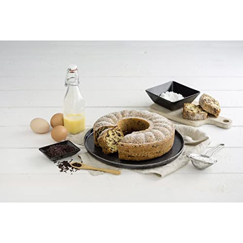 Foto von Zenker Springform mit Flach- und Rohrboden Ø 28 cm BLACK METALLIC, Backform mit Antihaftbeschichtung, runde Kuchenformen-Set mit 2 Böden (Farbe: Schwarz), Menge: 1 Stück