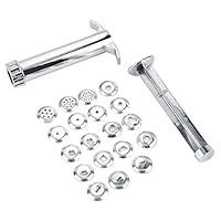 Tonpresse, 19 Scheiben Ton Schlamm Extruder, Aluminiumlegierung Modelliermasse Extruder DIY Squeezer Skulpturenwerkzeug mit Tippformen für Kuchenmodellierung Fondant Handwerk Skulptur Dekorationsset