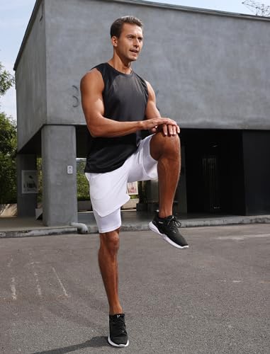 Pilamor Mens Tank Tops 3 Pack,Sleeveless Muscle T Shirts For Men'S Fitness,Quick Dry Gym Tank Top For Men Black thumb #3