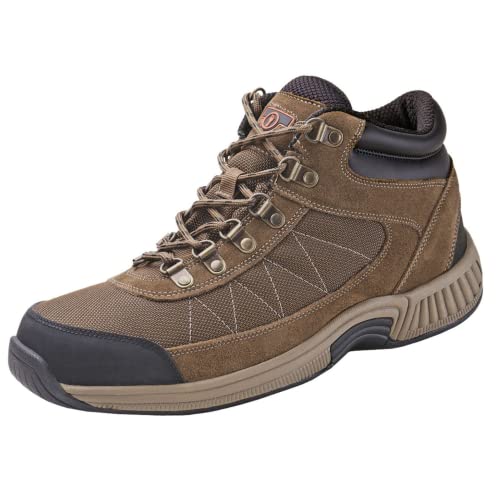 Orthofeet Men's Orthopedic Brown Leather Hunter Boots, Size 11