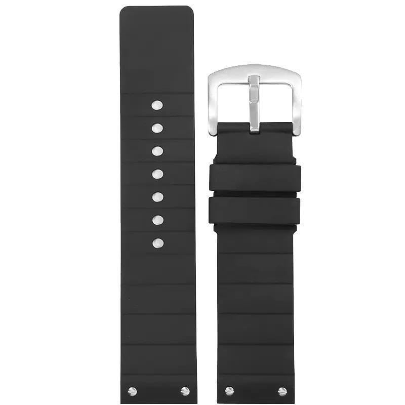 Bracelet montre caoutchouc noir pour Cartier Santos 100 Homme résout usure